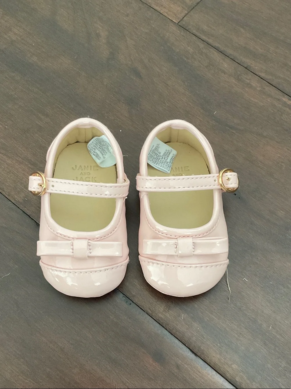Janie and Jack Baby Patent Pink Bow Mary Jane Shoes